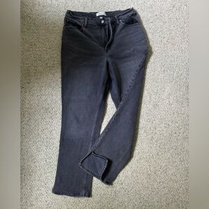 Abercrombie & Fitch Curve Love Ultra High Rise 90s Straight Split Hem Jeans S32
